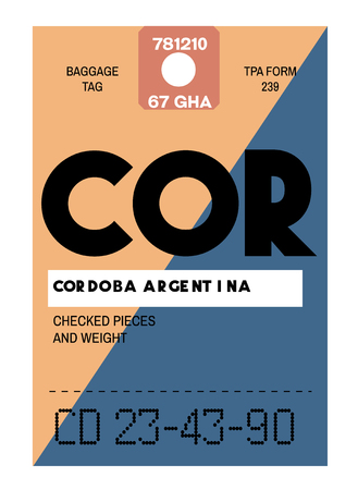 Cordoba airport luggage tagのイラスト素材