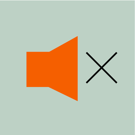 No sound icon. Flat orange geometric icon series.のイラスト素材