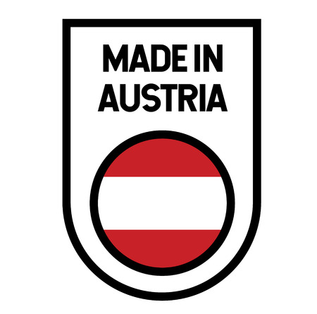 Made in Austria product label isolated on white background.のイラスト素材