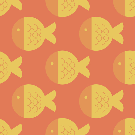Fish geometric pattern. Simple colour design, easy to recolor.のイラスト素材