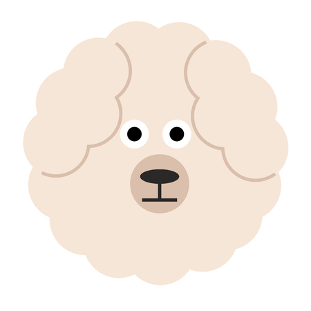 Dog s furry face flat illustrationのイラスト素材