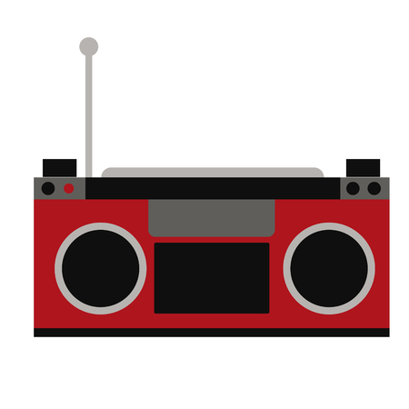 Tape-recorder flat illustration. Home, travel and lifestyle series.のイラスト素材