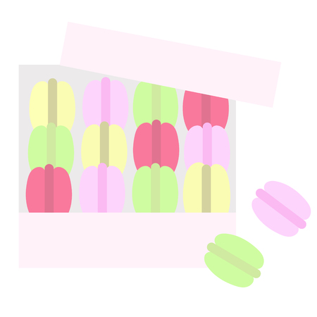 Macaron flat illustration. Home, travel and lifestyle seriesのイラスト素材