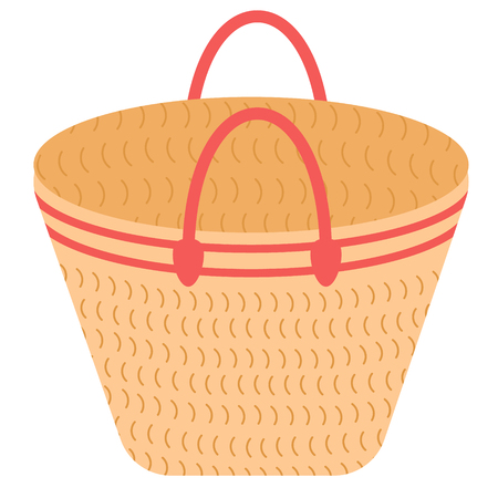 Basket flat illustration. Home, travel and lifestyle seriesのイラスト素材