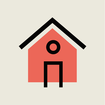 Home icon. Vintage colour series. Flat illustrationのイラスト素材