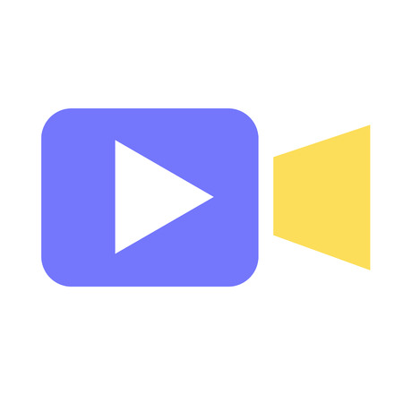 Video camera icon. Bright web series. Flat illustrationのイラスト素材