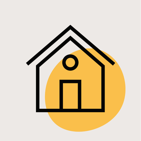 Home icon. Vintage colour series Flat illustrationのイラスト素材