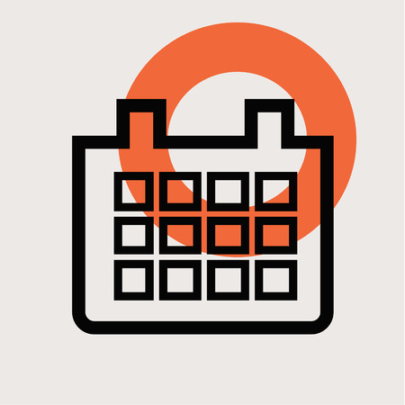 Calendar icon. Vintage colour series Flat illustrationのイラスト素材