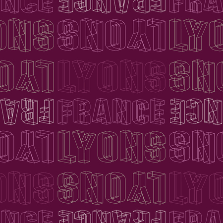 Lyons, France seamless pattern, typographic city background textureのイラスト素材