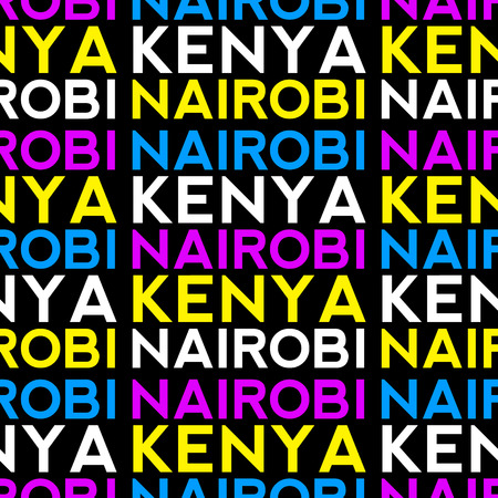 Nairobi, Kenya seamless pattern, typographic city background textureのイラスト素材