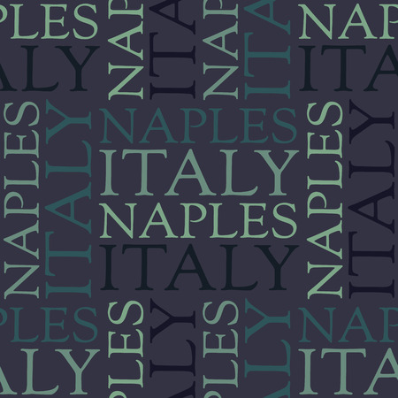 Naples, Italy seamless pattern, typographic city background textureのイラスト素材