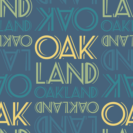 Oakland, USA seamless pattern, typographic city background textureのイラスト素材