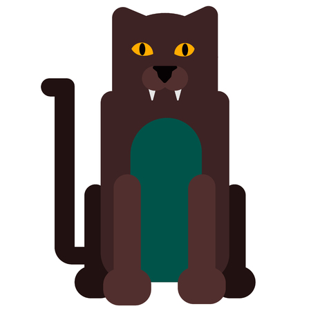 panther flat illustrationのイラスト素材