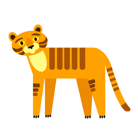 tiger flat illustration Wild life plants and animals seriesのイラスト素材