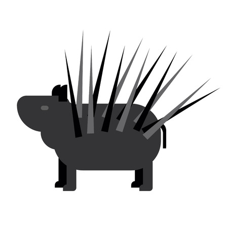 porcupine flat illustration Wild life plants and animals seriesのイラスト素材