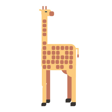 giraffe flat illustration Wild life plants and animals seriesのイラスト素材