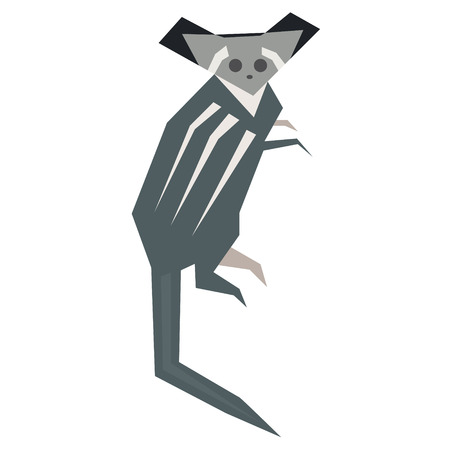 lemur flat illustration Wild life plants and animals seriesのイラスト素材