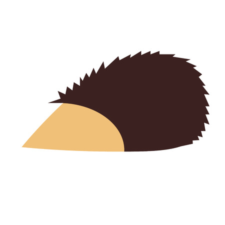 hedgehog flat illustration Wild life plants and animals seriesのイラスト素材
