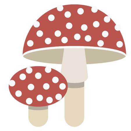 amanita flat illustration Wild life plants and animals seriesのイラスト素材