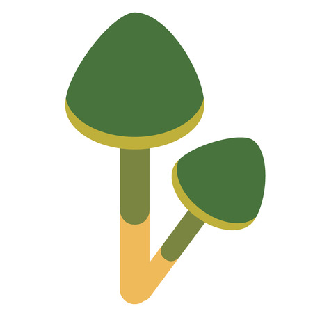 mushroom flat illustration Wild life plants and animals seriesのイラスト素材
