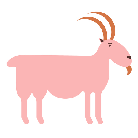 goat flat illustration Wild life plants and animals seriesのイラスト素材