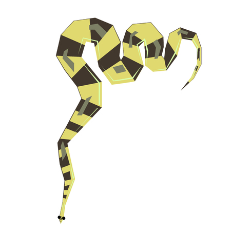 snake flat illustration Wild life plants and animals seriesのイラスト素材