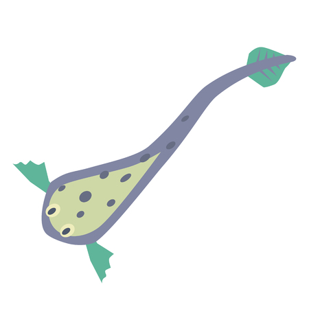 deep fish flat illustration Marine creatures and underwater world seriesのイラスト素材