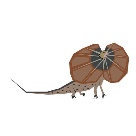 frill lizard flat illustration Wild life plants and animals seriesのイラスト素材
