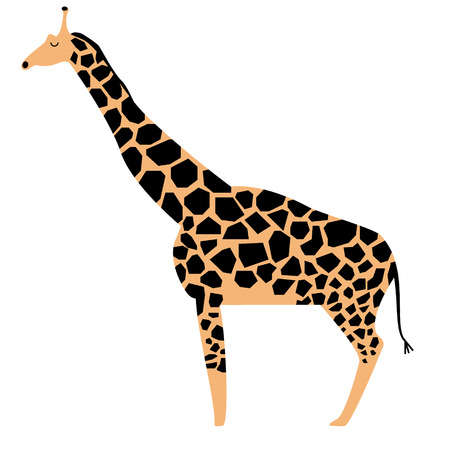 giraffe flat illustration Wild life plants and animals seriesのイラスト素材