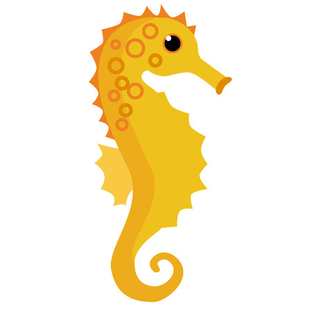 seahorse flat illustration Marine creatures and underwater world seriesのイラスト素材