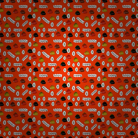 On orange and white colored background. Bitcoin growth concept. Seamless business pattern. Bitcoin revenue illustration. Vector illustration.のイラスト素材