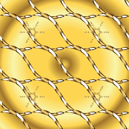 Vector. Seamless Beautiful fabric pattern. Doodles yellow and brown on colors.のイラスト素材