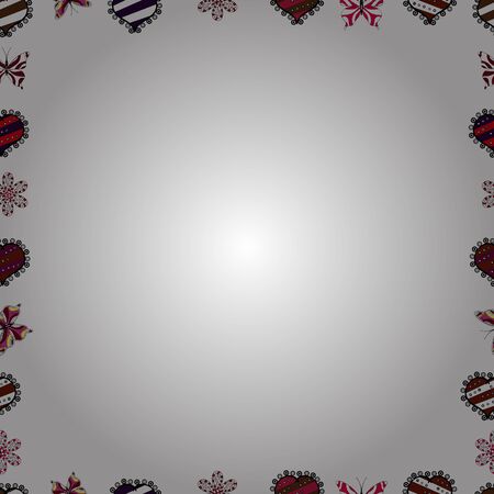 Vector. Hand drawn vector border frame doodles. Seamless pattern.のイラスト素材