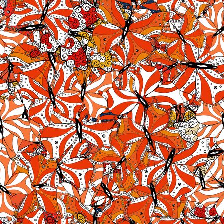 Seamless. Babybook and Digital Print on Card And Photo Childrens Albums. Picture for Scrapbooking. Clipart black, white and orange BUTTERFLY About Magic Cartoon.の写真素材