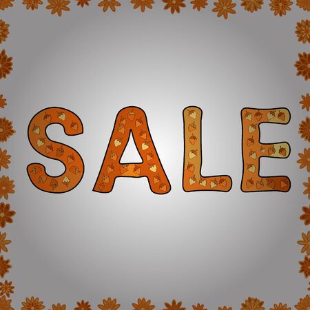 abstract pattern frame with 'SALE' textのイラスト素材