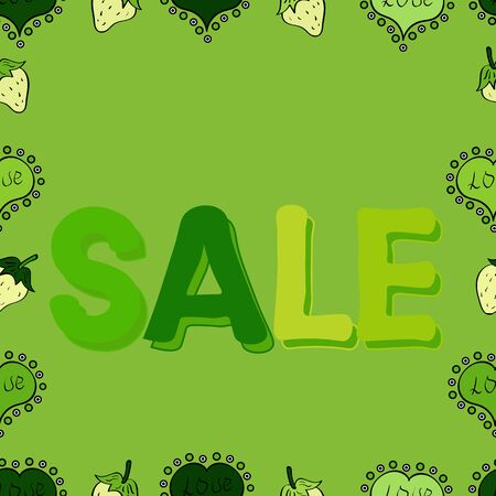 Seamless. Lettering. Weekend Sale Banner Template. Illustration on black, green and yellow colors. Vector illustration.のイラスト素材