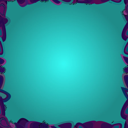Seamless. Element template. Picture in violet, blue and purple colors. Vector illustration. Frame doodle.のイラスト素材