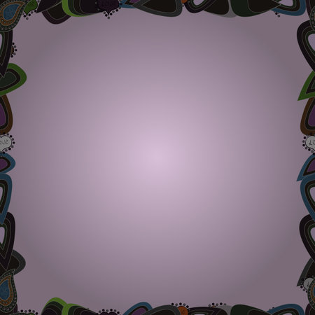 Vector. Comic style doodle frame consists of gray, neutral and brown border. Seamless pattern.のイラスト素材