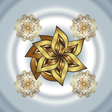 Classic oriental background. Damask ornament. Traditional vector and golden pattern.のイラスト素材