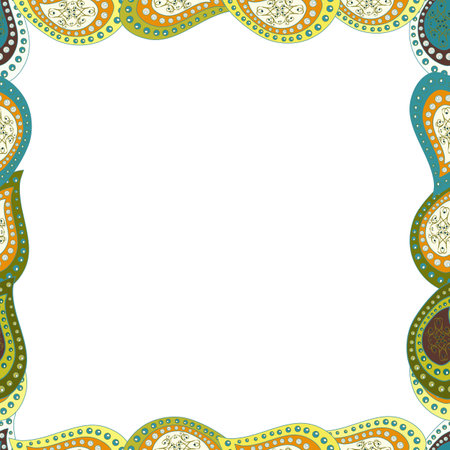 Vector. Blank white, neutral and yellow square frame rectangle label elegant sketches painted by hands scribble border. Vintage doodle sketch picture frame doodle labels. Seamless. Hand drawn frames.のイラスト素材