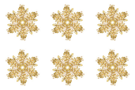 Snowflakes background. Snowflake ornamental pattern. Raster illustration. Snowflakes pattern. Flat...