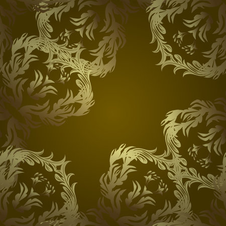 Greeting card with flowers. Birthday card or wedding invitation. Vector illustration. Watercolor floral bouquet. Floral background. On yellow, neutral and brown colors.のイラスト素材