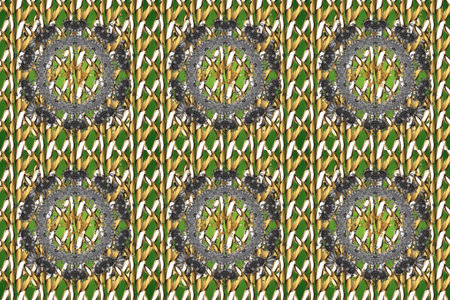 Seamless raster background. Graphic modern seamless pattern on gray, brown and green colors....