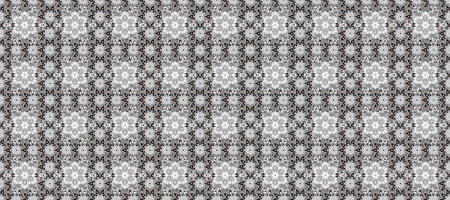 Illustration of floral seamless pattern. Flowers of the valley on gray, white and black colors.