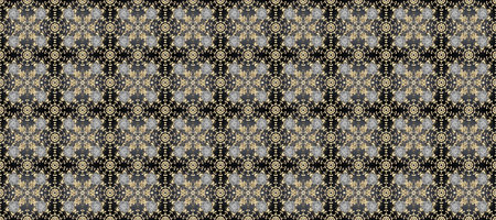 Brown, gray and beige colors with golden elements. Seamless golden pattern. Raster golden floral...