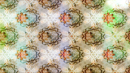 Fabric pattern texture daisy flowers detail. Flowers on neutral, beige and gray colors.