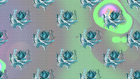 Botanical hand pattern. Organic elements. Watercolor effect. Raster pattern.