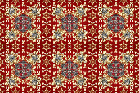 Paisleys elegant floral raster seamless pattern background wallpaper illustration with vintage...