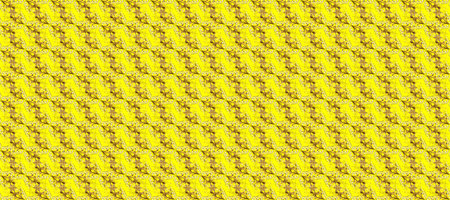 Seamless pattern on yellow, brown and neutral colors with golden elements. Classic vintage...