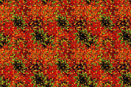 Raster illustration. Floral pattern in the small flower. Seamless fabric pattern.